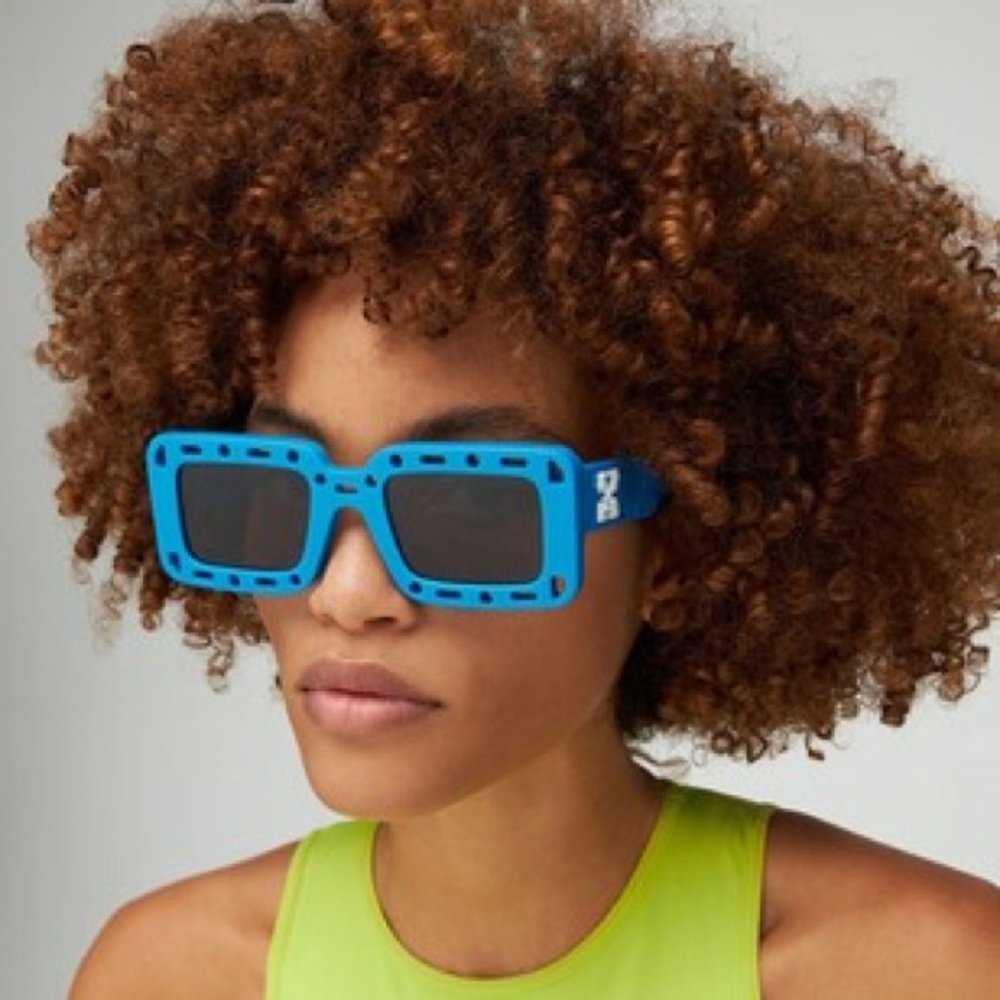 NEW OFF-WHITE ATLANTIC 507 BLUE SUNGLASSES SQUARE OERI025 4507 WOMEN EYEWEAR